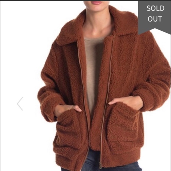 ELODIE FUZZY RUST JACKET - Picture 2 of 7